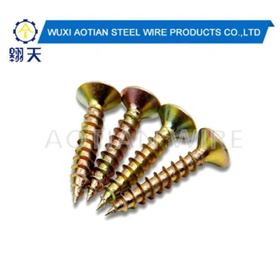 হলুদ দস্তা ধাতুপট্টাবৃত কাঠ স্ক্রু.